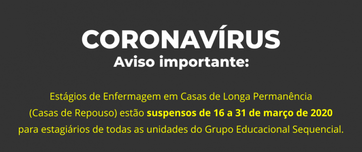 Coronavírus - Atenção aos Campos de Estágio
