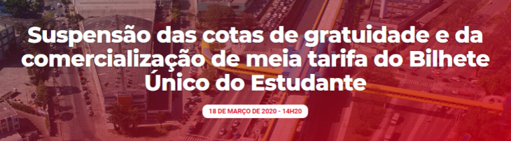 Suspensão de emissão de bilhetes da SPTrans